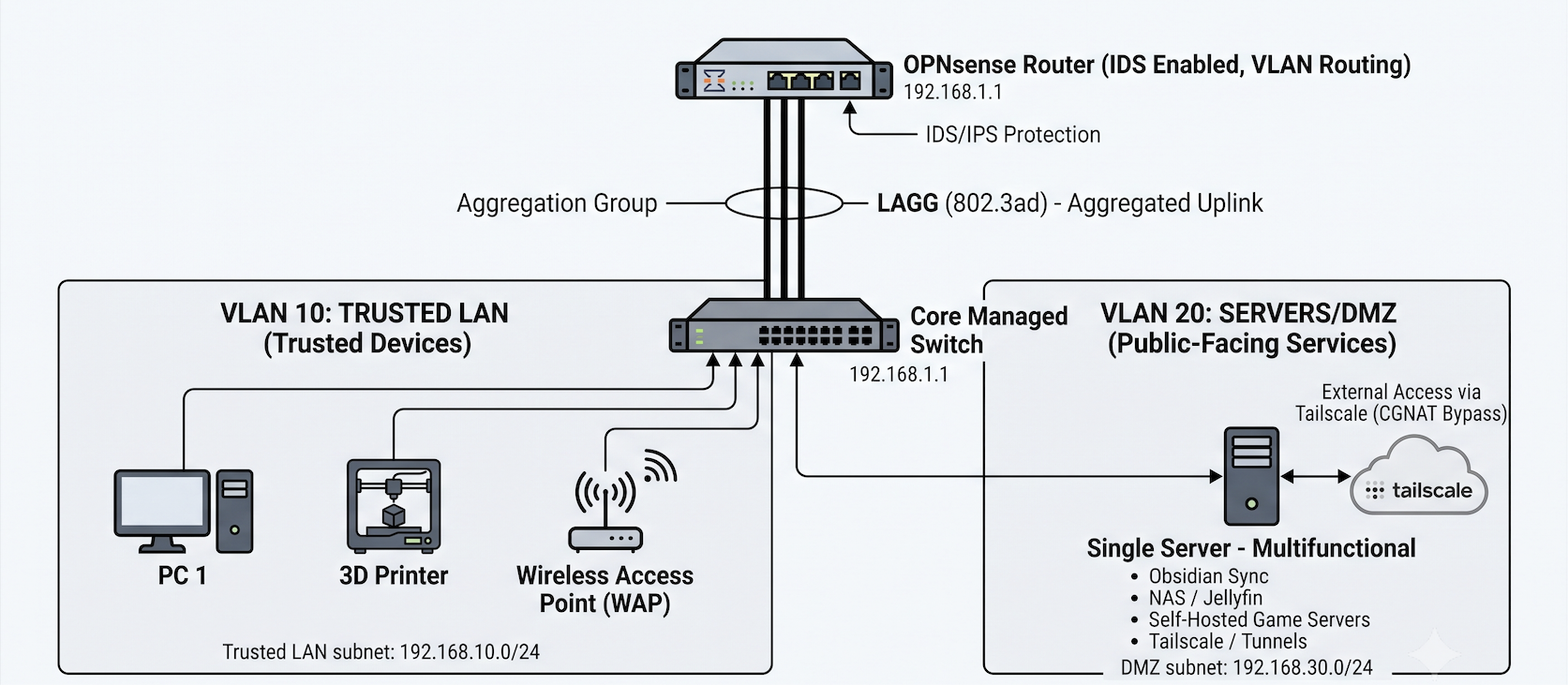 OPNsense & VLAN Logical Topology